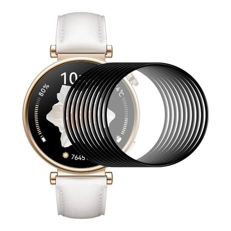 ENKAY HAT PRINCE 10Pcs For Huawei Watch GT 4 41mm PMMA Screen Protector 3D Curved Soft PC Edge Full Protective Film