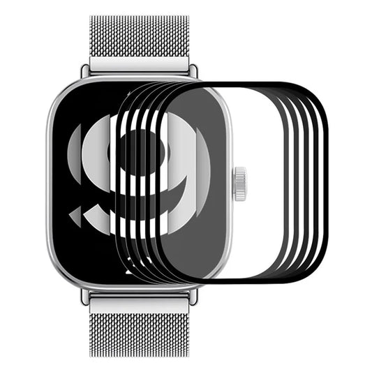 ENKAY HAT PRINCE 5Pcs For Xiaomi Redmi Watch 4 Clear Screen Protector 3D Curved PC Edge+PMMA Watch Film