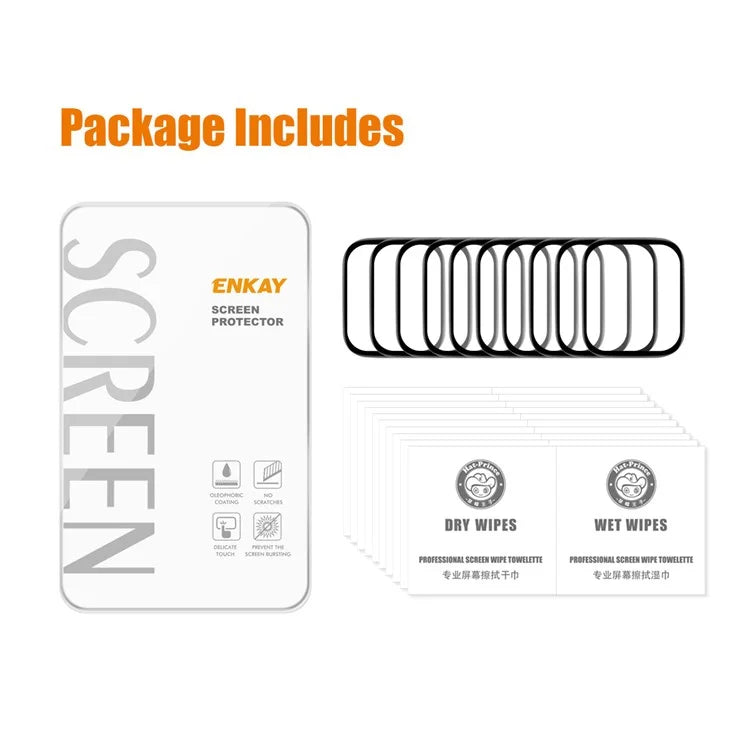 ENKAY HAT PRINCE 10Pcs For Xiaomi Redmi Watch 4 3D Curved Edge Screen Protector HD Transparent PMMA Watch Film