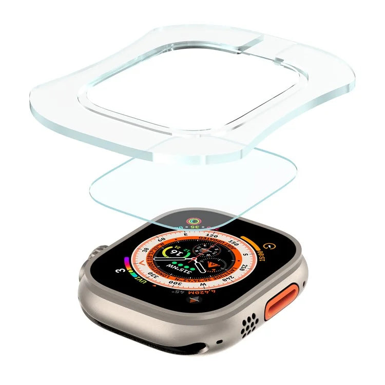 For Apple Watch Ultra / Ultra 2 49mm Screen Protector Tempered Glass Film with Auto Alignment Tool Kit