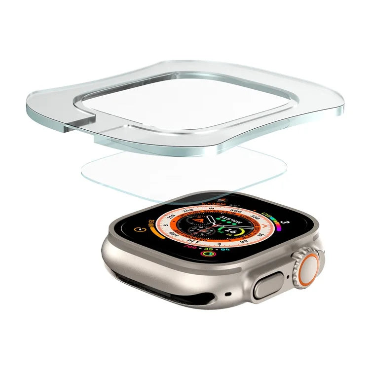 For Apple Watch Ultra / Ultra 2 49mm Screen Protector Tempered Glass Film with Auto Alignment Tool Kit