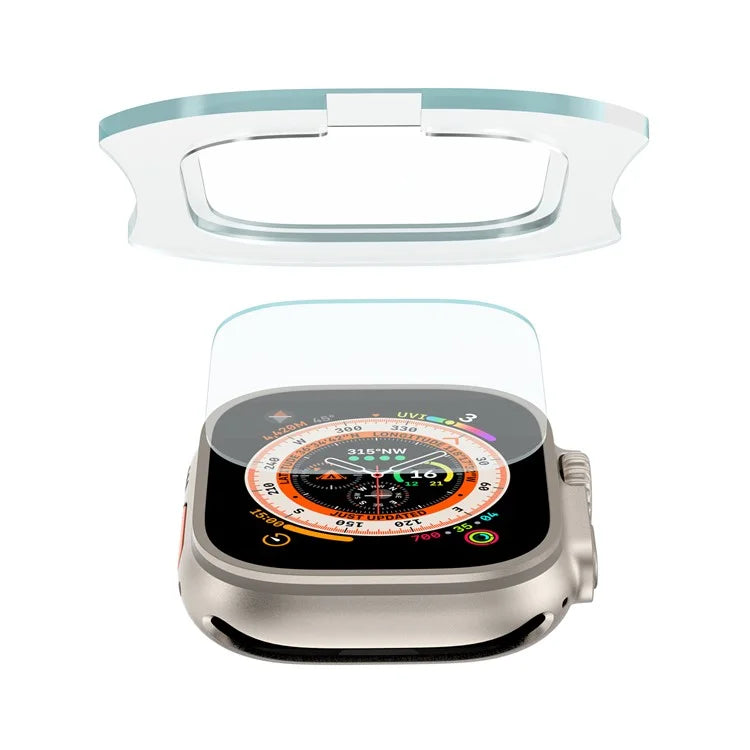 For Apple Watch Ultra / Ultra 2 49mm Screen Protector Tempered Glass Film with Auto Alignment Tool Kit