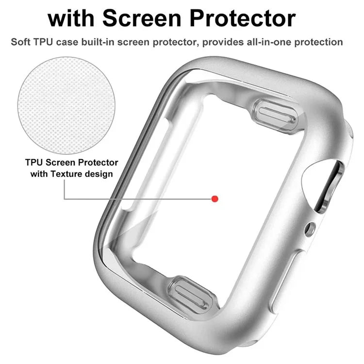 For Apple Watch SE (2022) / SE / 6 / 5 / 4 40mm Case Cover Electroplated Soft TPU Case with Screen Protector
