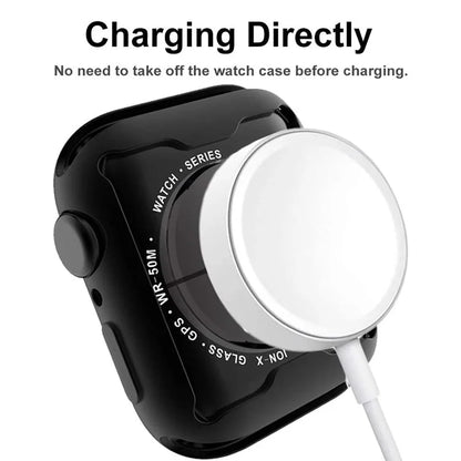For Apple Watch SE (2022) / SE / 6 / 5 / 4 44mm Soft TPU Case Electroplating Watch Case Cover with Screen Protector