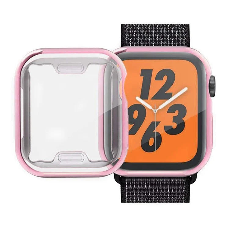 For Apple Watch SE (2022) / SE / 6 / 5 / 4 44mm Soft TPU Case Electroplating Watch Case Cover with Screen Protector