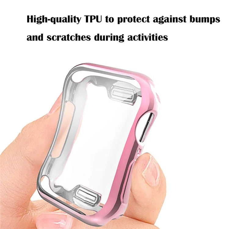 For Apple Watch SE (2022) / SE / 6 / 5 / 4 44mm Soft TPU Case Electroplating Watch Case Cover with Screen Protector