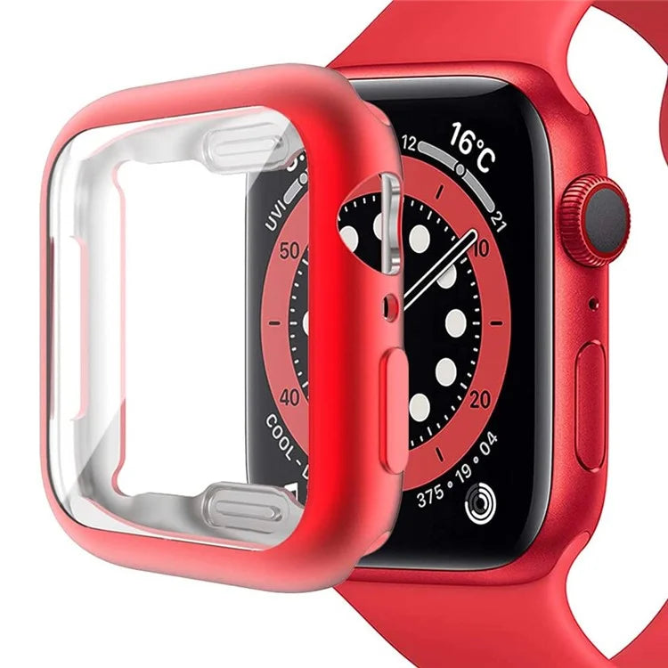 For Apple Watch SE (2022) / SE / 6 / 5 / 4 44mm Soft TPU Case Electroplating Watch Case Cover with Screen Protector