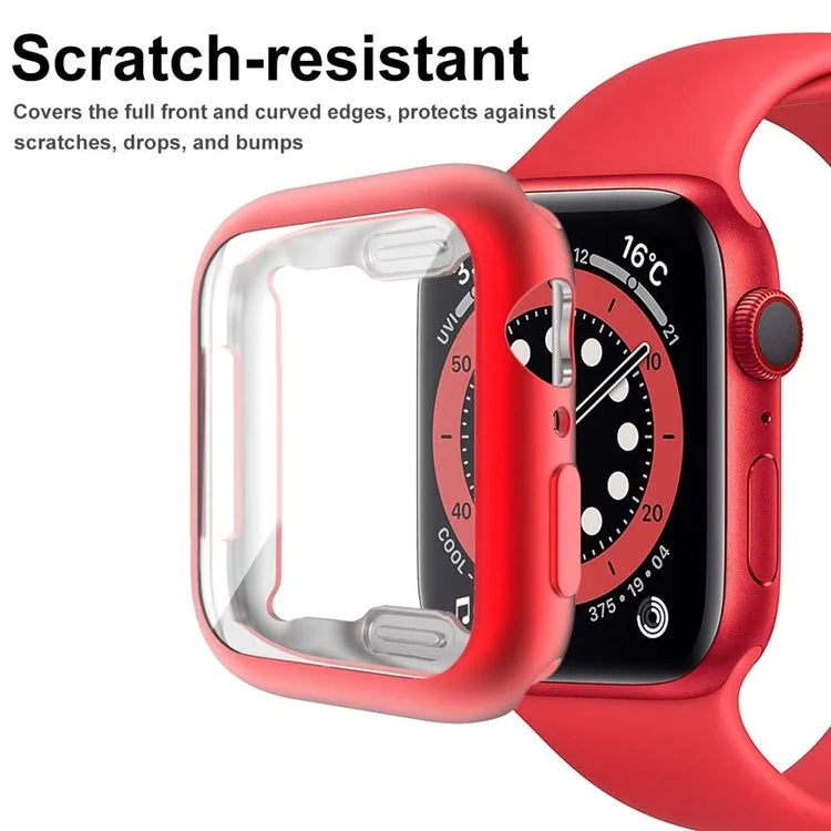 For Apple Watch SE (2022) / SE / 6 / 5 / 4 44mm Soft TPU Case Electroplating Watch Case Cover with Screen Protector