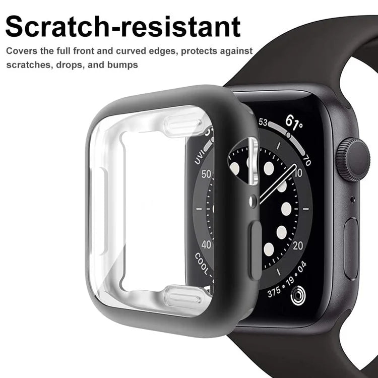 For Apple Watch SE (2022) / SE / 6 / 5 / 4 44mm Soft TPU Case Electroplating Watch Case Cover with Screen Protector
