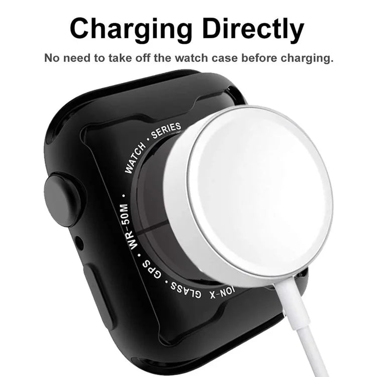 For Apple Watch SE (2022) / SE / 6 / 5 / 4 44mm Soft TPU Case Electroplating Watch Case Cover with Screen Protector
