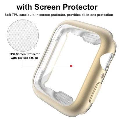 For Apple Watch Series 3 / 2 / 1 38mm Case Electroplating TPU Watch Cover with Screen Protector