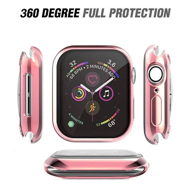 For Apple Watch Series 3 / 2 / 1 42mm Soft TPU Case with Screen Protector Electroplated Watch Cover