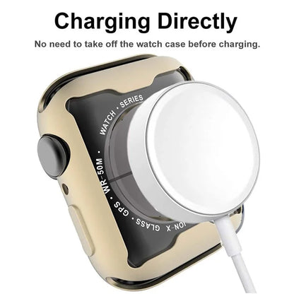 For Apple Watch Series 3 / 2 / 1 42mm Soft TPU Case with Screen Protector Electroplated Watch Cover