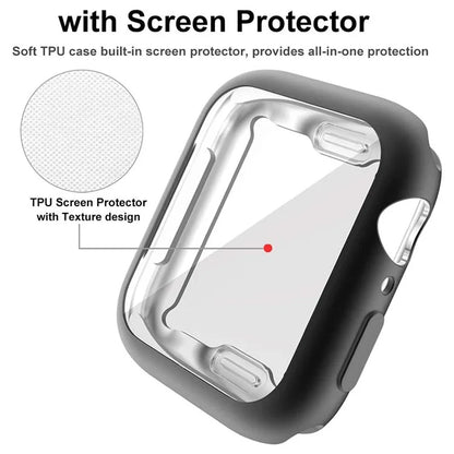For Apple Watch Series 3 / 2 / 1 42mm Soft TPU Case with Screen Protector Electroplated Watch Cover