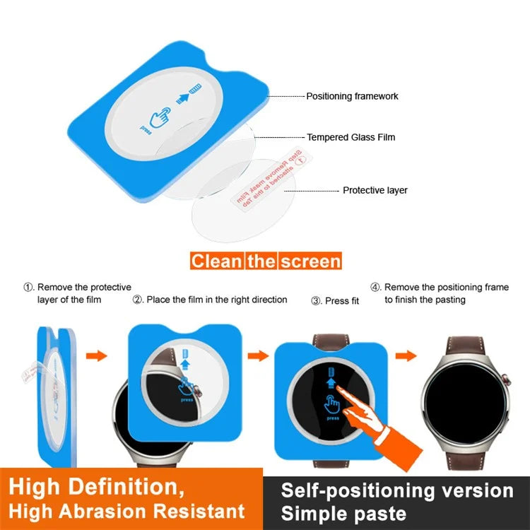 IMAK For Samsung Galaxy Watch4 40mm Screen Protector Clear Tempered Glass Film with Alignment Tool Kit