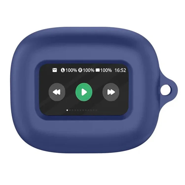 For JBL Live Beam 3 Silicone Cover Bluetooth Earphone Protective Sleeve with Anti-Lost Buckle