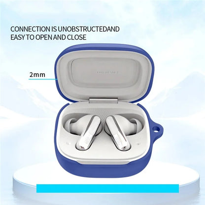 For JBL Live Beam 3 Silicone Cover Bluetooth Earphone Protective Sleeve with Anti-Lost Buckle