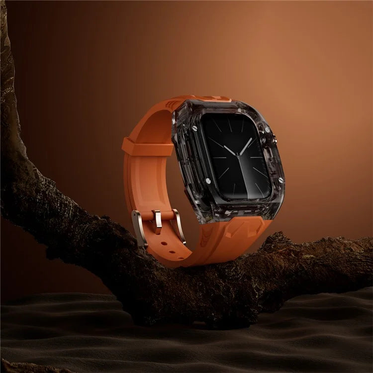 For Apple Watch Series 9 8 7 41mm / Series 6 5 4 SE 40mm TPU Watch Band with PC Case