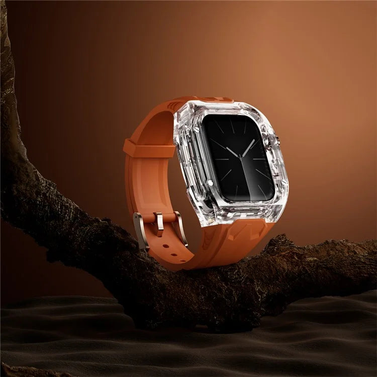 For Apple Watch Series 9 8 7 41mm / Series 6 5 4 SE 40mm TPU Watch Band with PC Case