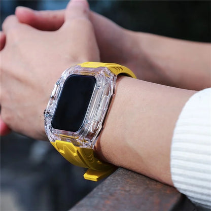 For Apple Watch Series 9 8 7 41mm / Series 6 5 4 SE 40mm TPU Watch Band with PC Case