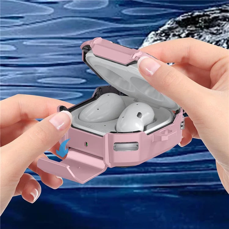 For Samsung Galaxy Buds Live / Buds2 / Buds Pro / Buds Pro 2 / Buds FE Earphone Case PC+TPU Cover with Stand