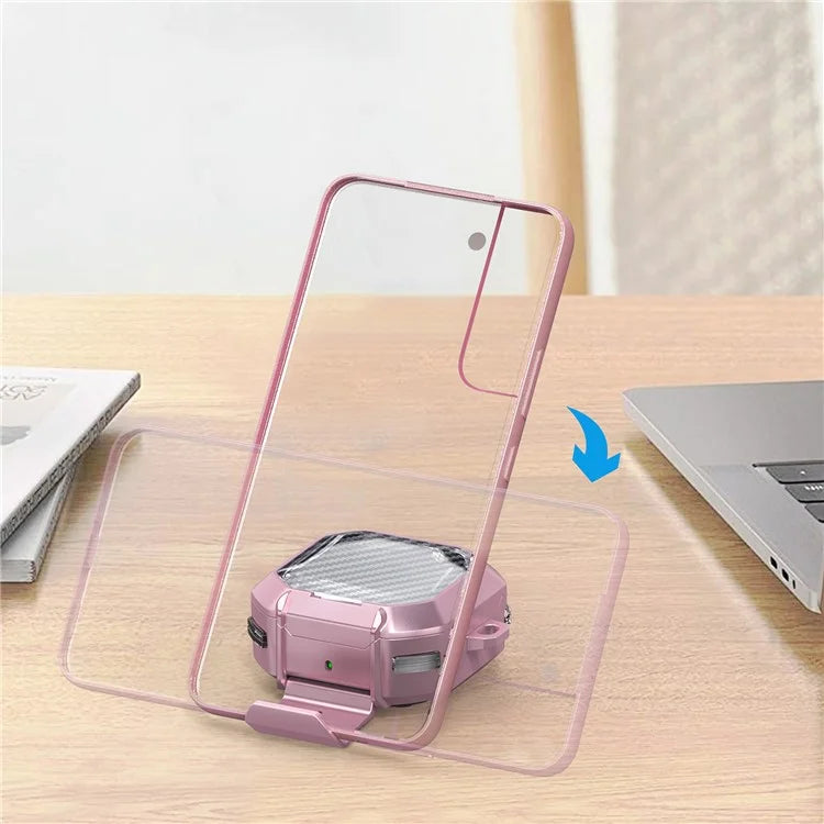 For Samsung Galaxy Buds Live / Buds2 / Buds Pro / Buds Pro 2 / Buds FE Earphone Case PC+TPU Cover with Stand