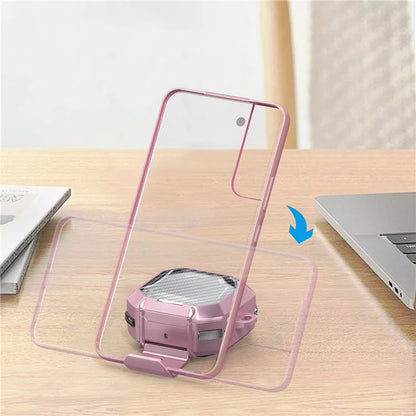 For Samsung Galaxy Buds Live / Buds2 / Buds Pro / Buds Pro 2 / Buds FE Earphone Case PC+TPU Cover with Stand