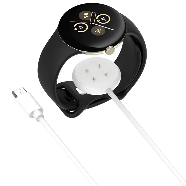 For Fitbit Ace LTE / Google Pixel Watch 3 / Pixel Watch 2 Type-C Cable Charging Dock Magnetic Watch Charger