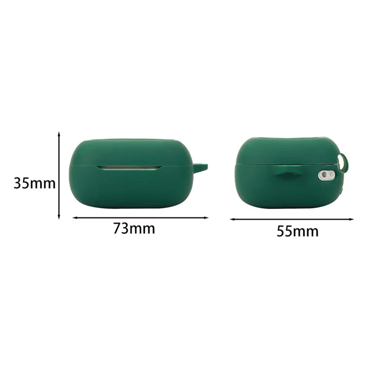For JBL Live Beam 3 Silicone Case Bluetooth Earphone Protective Cover with Hanging Buckle