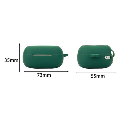For JBL Live Beam 3 Silicone Case Bluetooth Earphone Protective Cover with Hanging Buckle