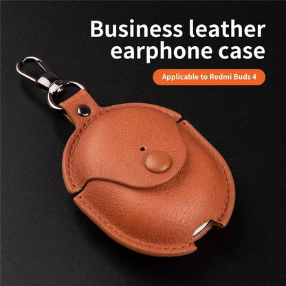 For Xiaomi Redmi Buds 4 Earphone Case PU Leather+PC Bluetooth Earbud Protective Cover