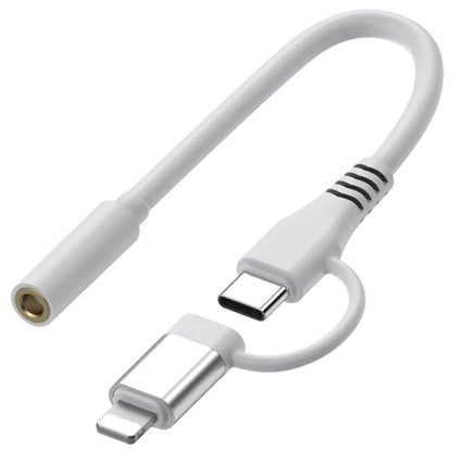 Type-C / 8-Pin Male to 3.5mm Female 2-in-1  Audio Cable Digital Chip Headphone Connection Adapter Cable