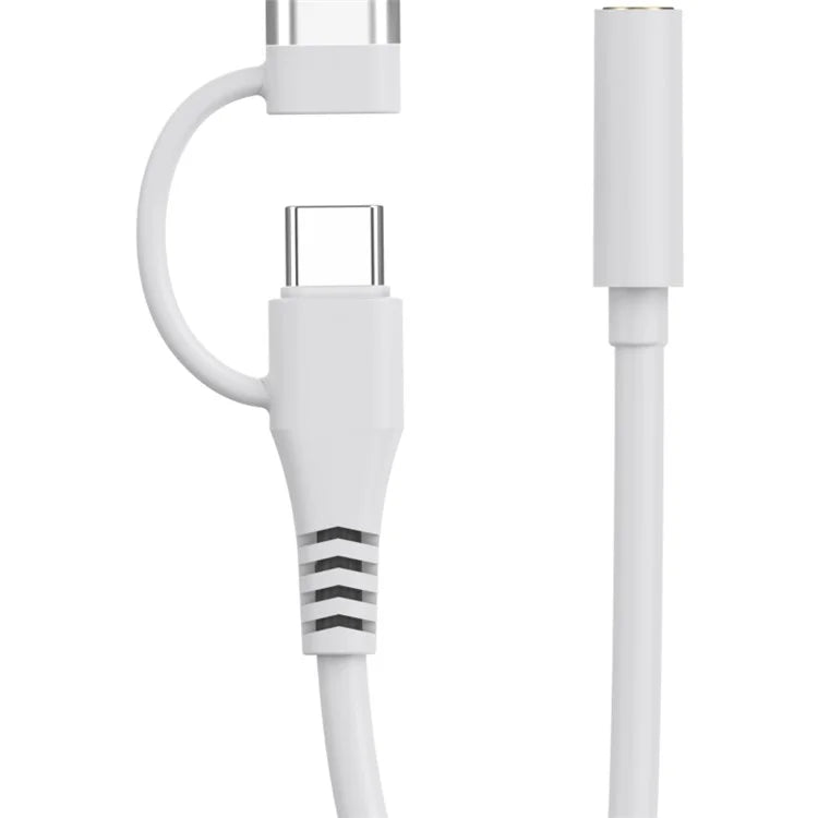 Type-C / 8-Pin Male to 3.5mm Female 2-in-1  Audio Cable Digital Chip Headphone Connection Adapter Cable