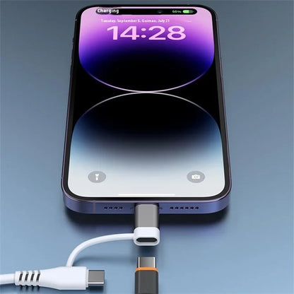 Type-C / 8-Pin Male to 3.5mm Female 2-in-1  Audio Cable Digital Chip Headphone Connection Adapter Cable