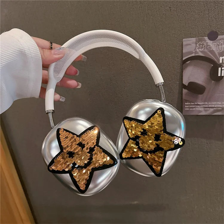 1Pair Protective Case for AirPods Max Headset TPU Sleeve Star Electroplated