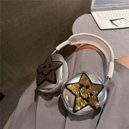 1Pair Protective Case for AirPods Max Headset TPU Sleeve Star Electroplated