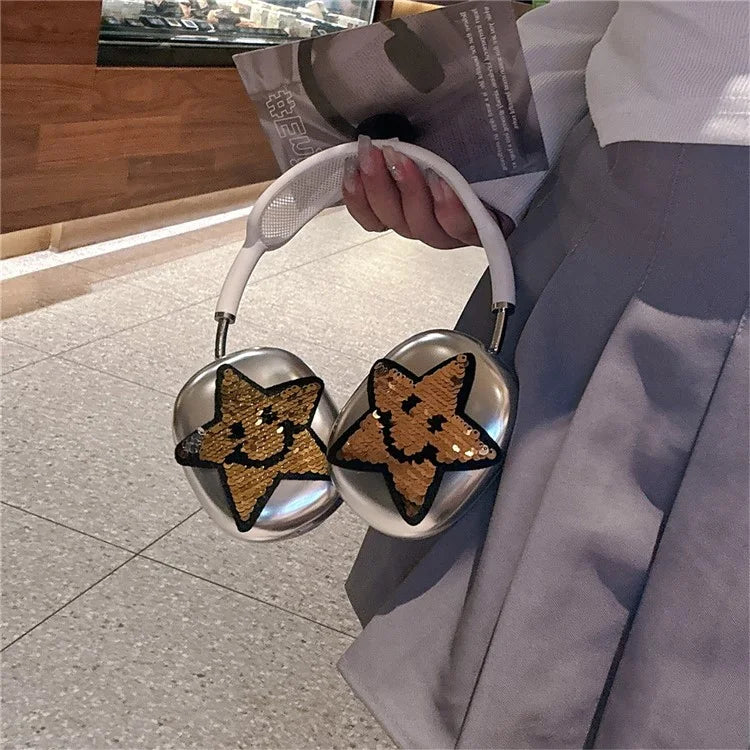 1Pair Protective Case for AirPods Max Headset TPU Sleeve Star Electroplated