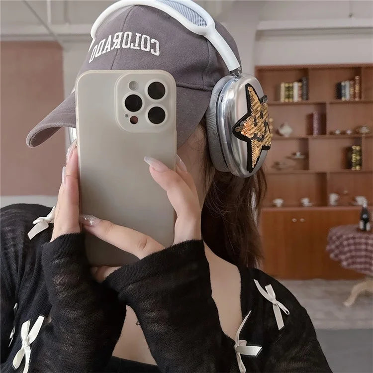 1Pair Protective Case for AirPods Max Headset TPU Sleeve Star Electroplated