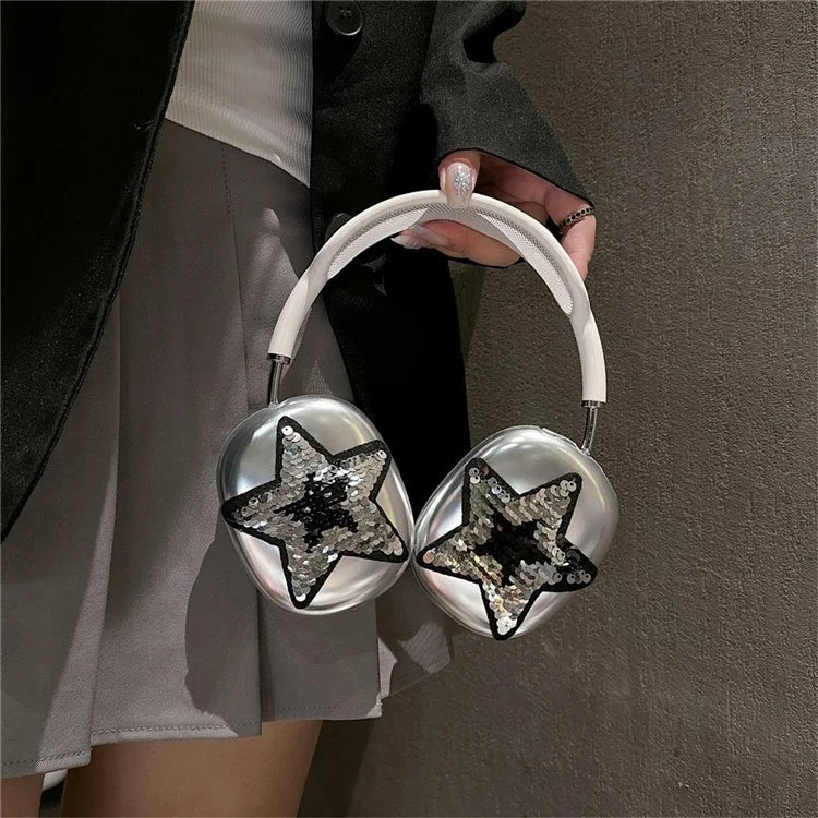 1Pair Protective Case for AirPods Max Headset TPU Sleeve Star Electroplated