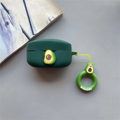 For Beats Solo Buds Wireless Bluetooth Earbuds Cartoon Fruit Silicone Case with Loop Strap