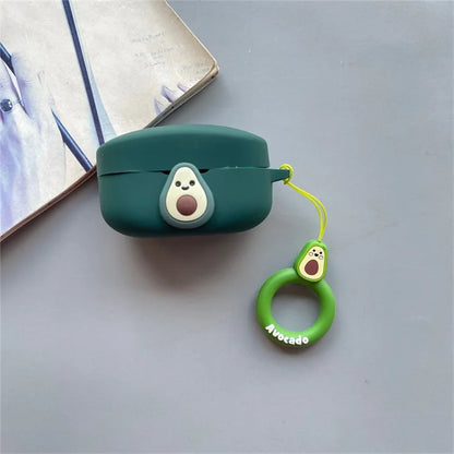 For Beats Solo Buds Wireless Bluetooth Earbuds Cartoon Fruit Silicone Case with Loop Strap