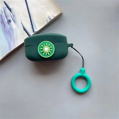 For Beats Solo Buds Wireless Bluetooth Earbuds Cartoon Fruit Silicone Case with Loop Strap