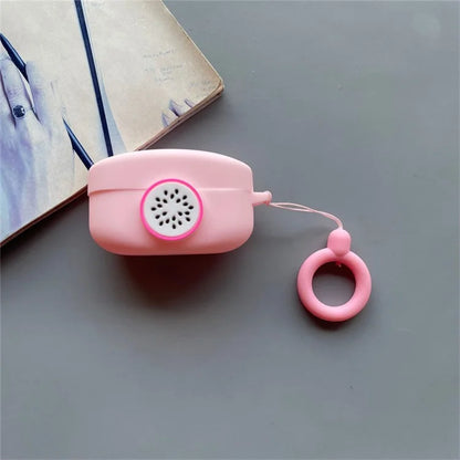 For Beats Solo Buds Wireless Bluetooth Earbuds Cartoon Fruit Silicone Case with Loop Strap