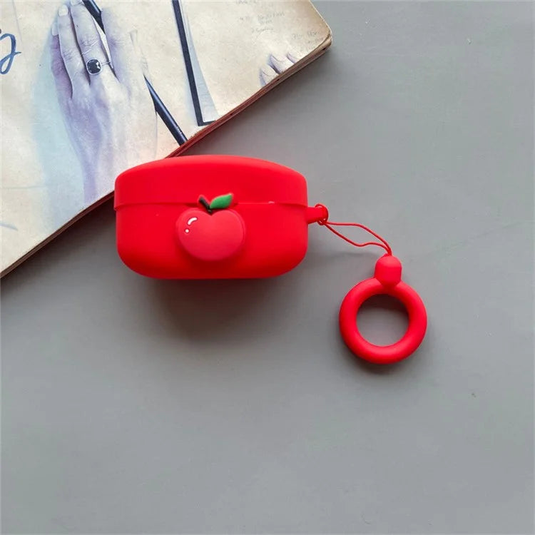 For Beats Solo Buds Wireless Bluetooth Earbuds Cartoon Fruit Silicone Case with Loop Strap