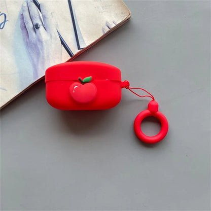 For Beats Solo Buds Wireless Bluetooth Earbuds Cartoon Fruit Silicone Case with Loop Strap