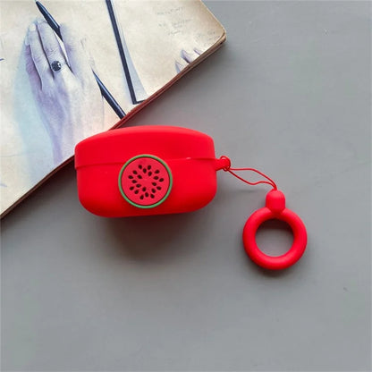 For Beats Solo Buds Wireless Bluetooth Earbuds Cartoon Fruit Silicone Case with Loop Strap