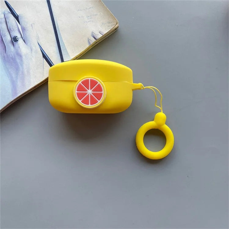 For Beats Solo Buds Wireless Bluetooth Earbuds Cartoon Fruit Silicone Case with Loop Strap