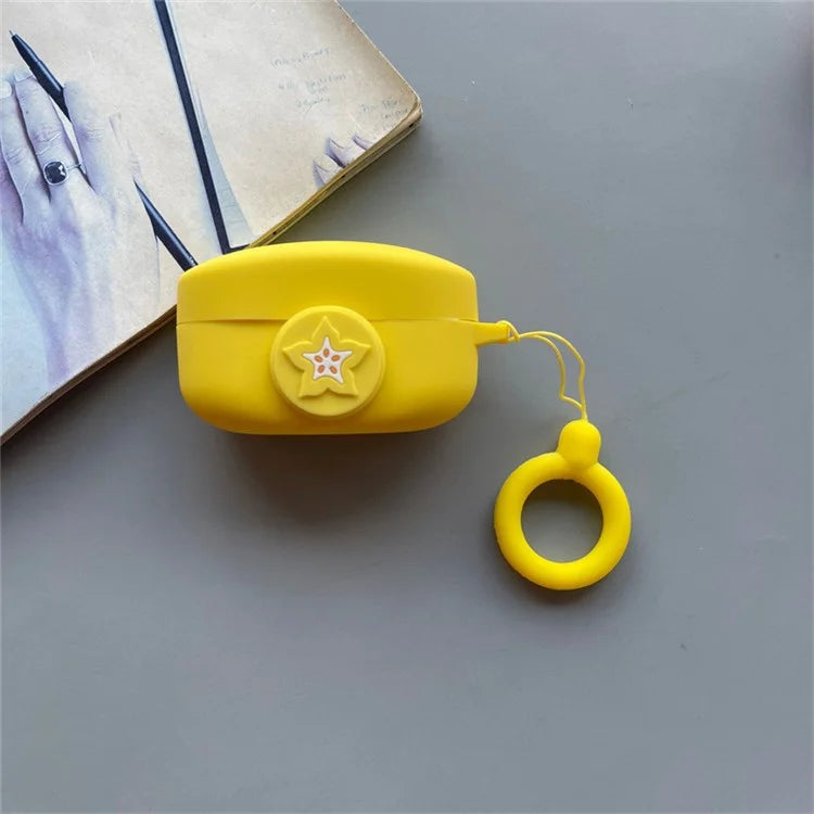 For Beats Solo Buds Wireless Bluetooth Earbuds Cartoon Fruit Silicone Case with Loop Strap