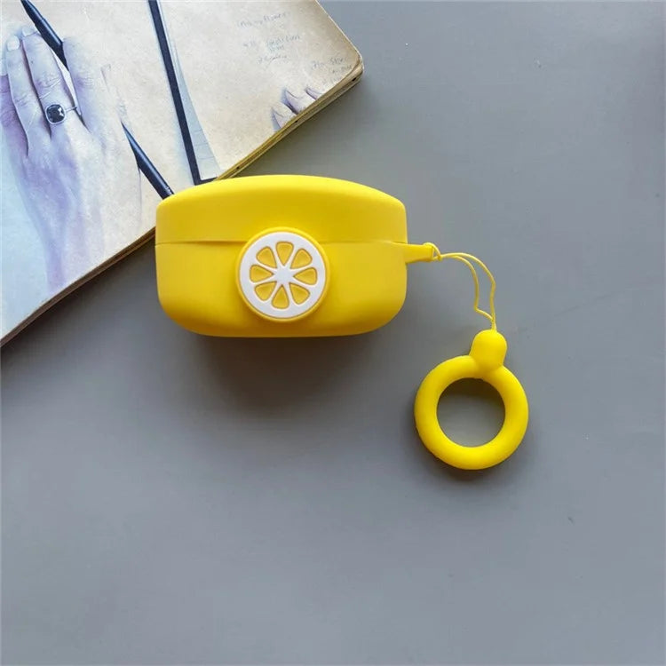 For Beats Solo Buds Wireless Bluetooth Earbuds Cartoon Fruit Silicone Case with Loop Strap