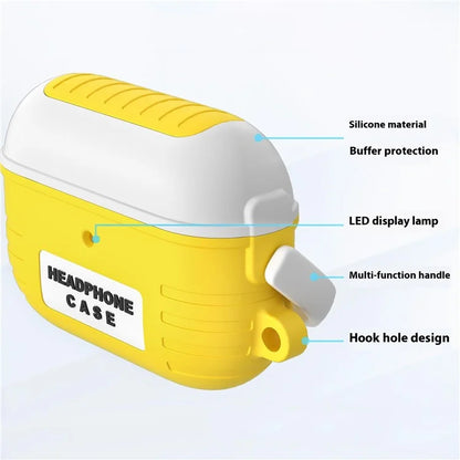 For Apple AirPods 3 Bluetooth Earphones Anti-Drop Silicone Case with Hanging Buckle